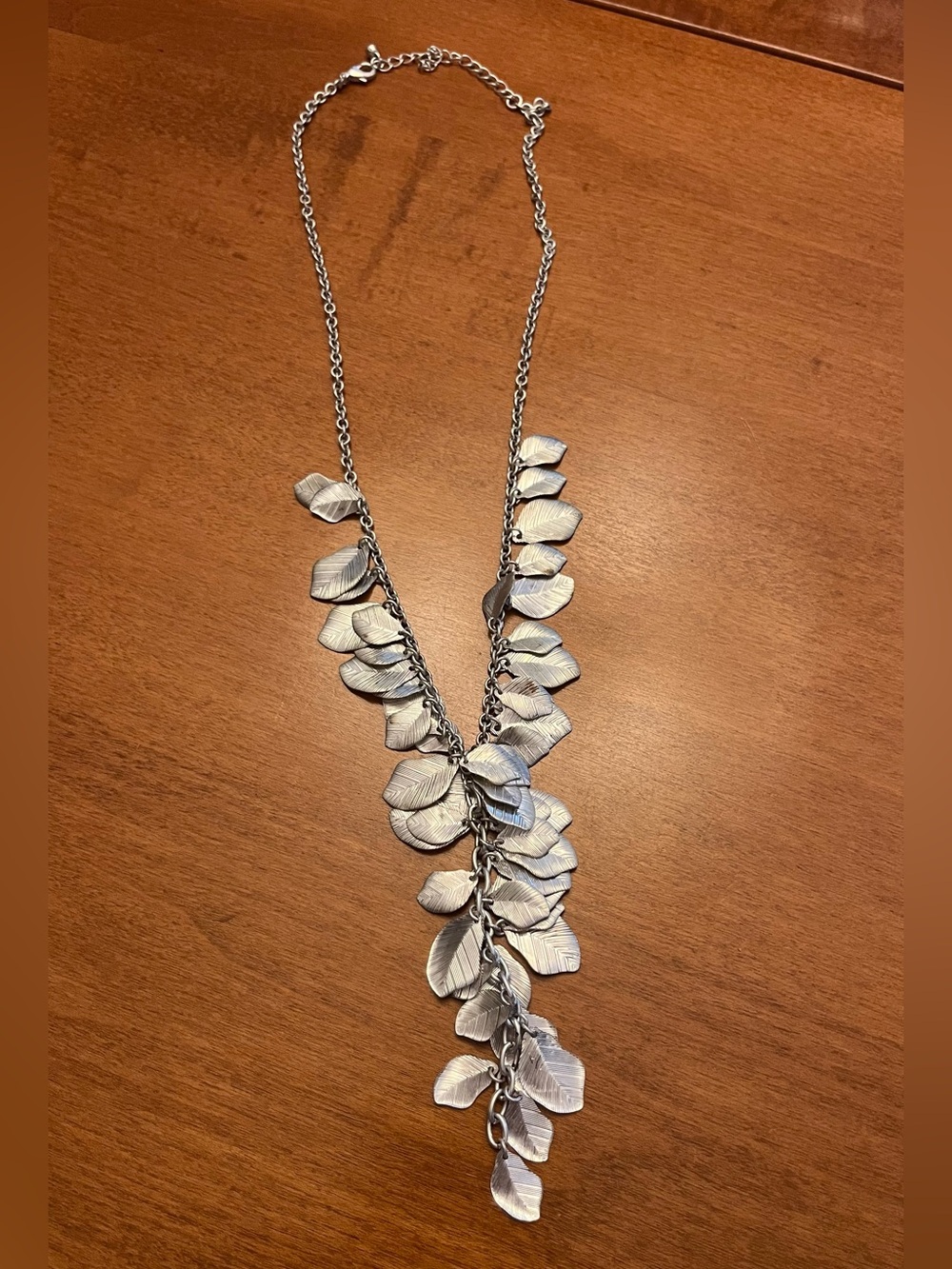 Silver Leaf Cascade Necklace - Women's Jewelry
